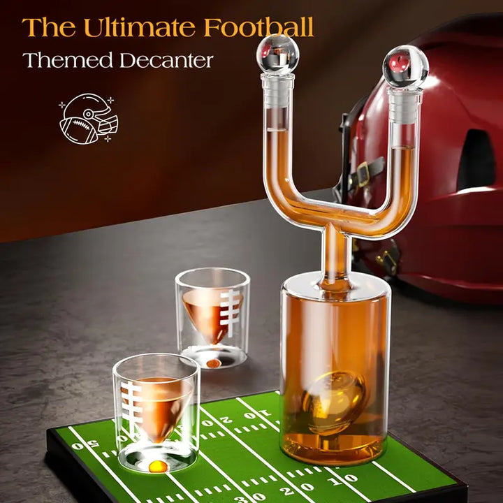 Football Field Goal Whiskey Decanter & Glass Set