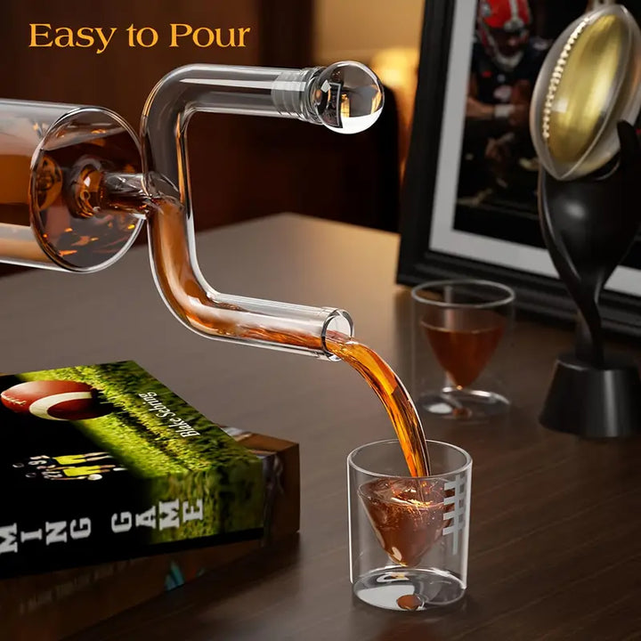 Football Field Goal Whiskey Decanter & Glass Set