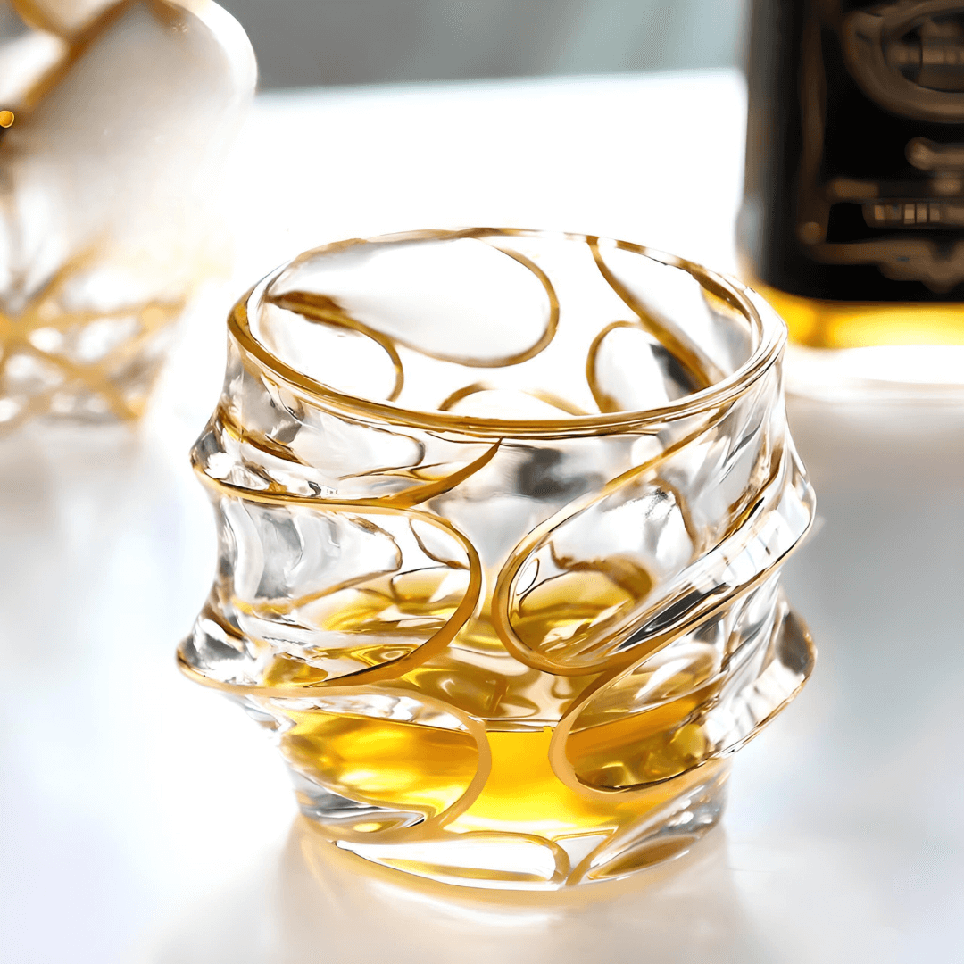 Arashi Gold Japanese Crystal Whiskey Glass