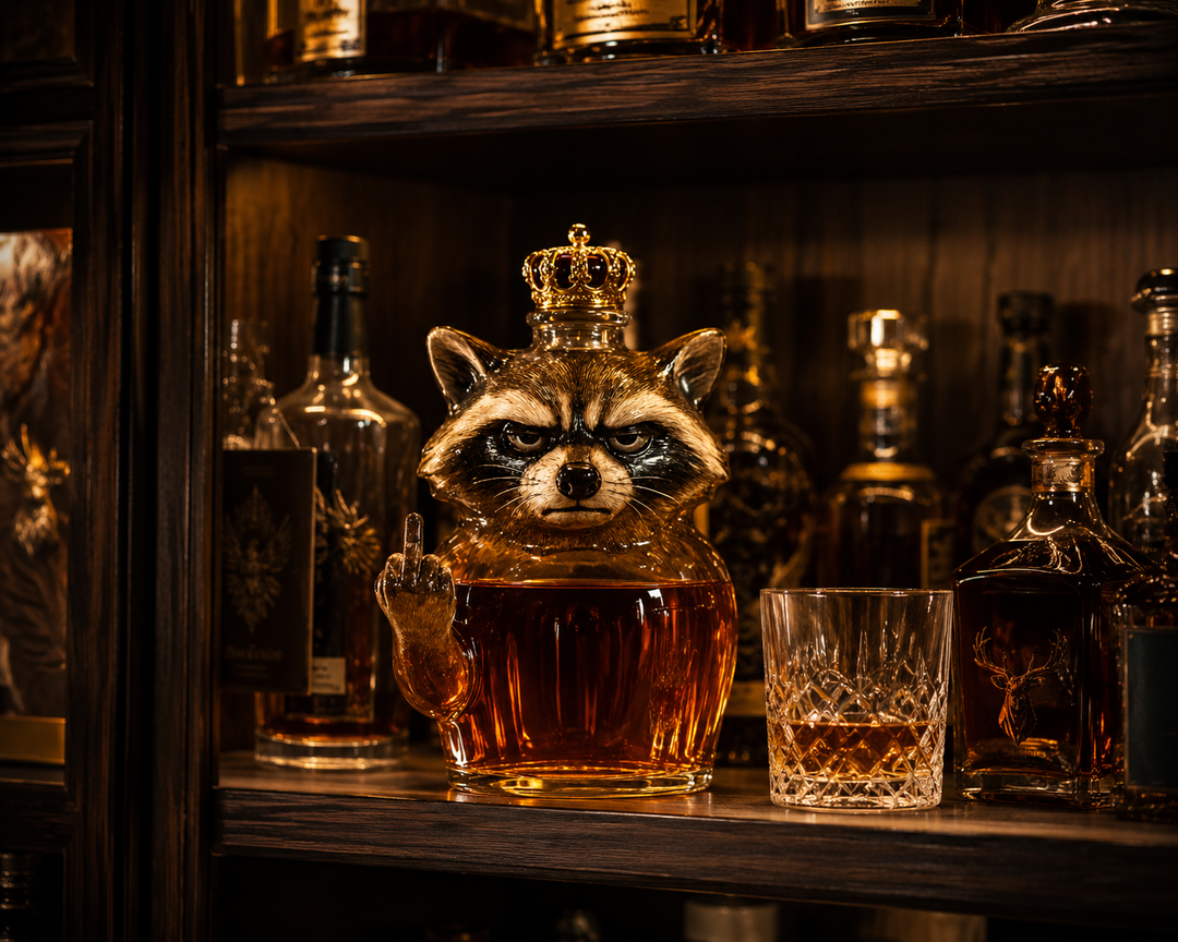 Whiskey Bottle — Raccoon Rebel Edition