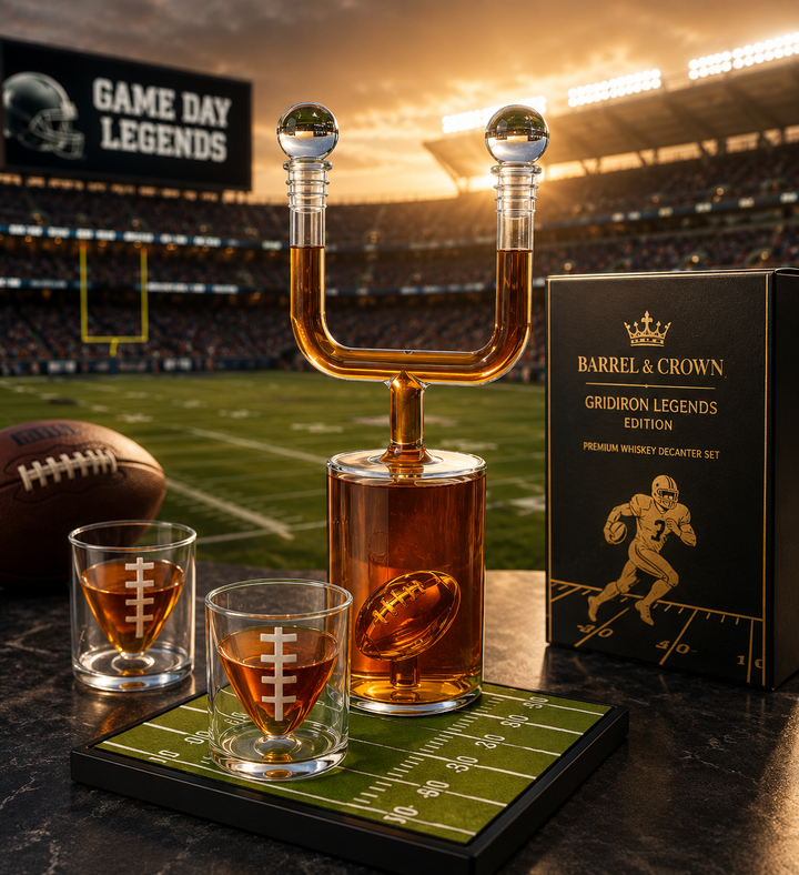 Football Field Goal Whiskey Decanter & Glass Set