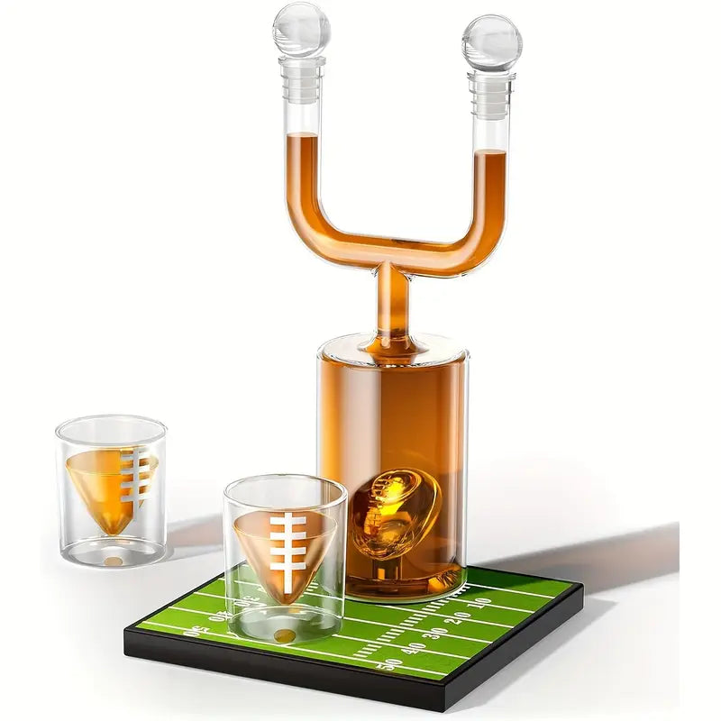 Football Field Goal Whiskey Decanter & Glass Set
